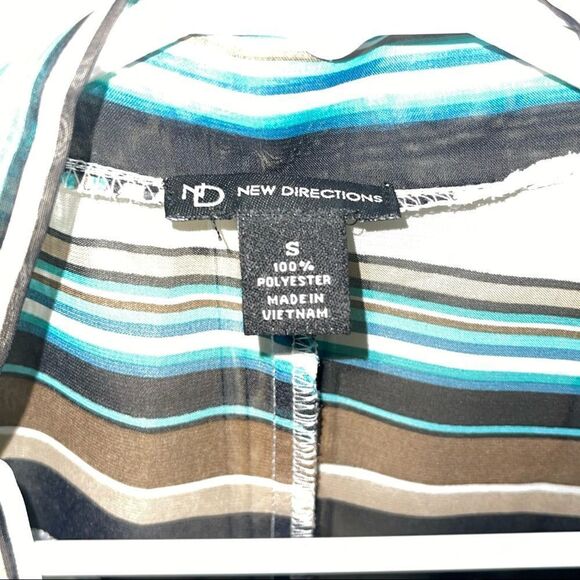 New Directions Sheer Teal, Black, Tan & Cream Floral Open Shawl - Size Small‎ - Picture 4 of 5